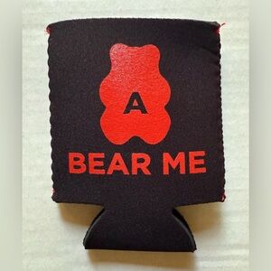 Albanese World's Best Gummy Gummi Bear Me Koozie Black Red Beer